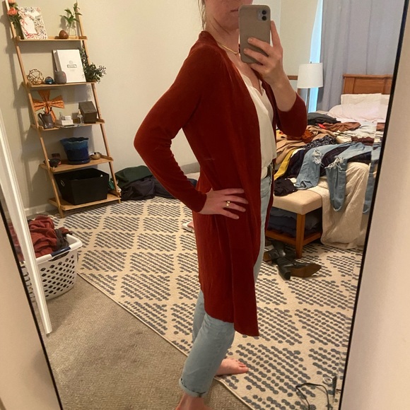 Long Linen Blend Cardigan - Picture 2 of 3